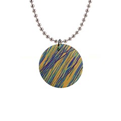 Blue And Yellow Van Gogh Pattern Button Necklaces