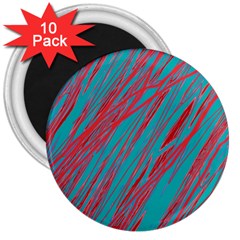 Red And Blue Pattern 3  Magnets (10 Pack) 