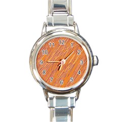 Orange Pattern Round Italian Charm Watch