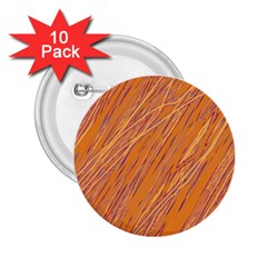 Orange Pattern 2 25  Buttons (10 Pack) 