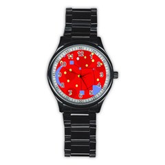 Red Sky Stainless Steel Round Watch