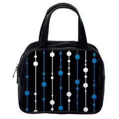 Blue, White And Black Pattern Classic Handbags (one Side)