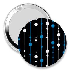 Blue, White And Black Pattern 3  Handbag Mirrors