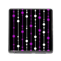 Purple, Black And White Pattern Memory Card Reader (square) by Valentinaart