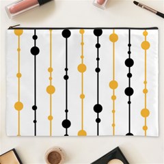 Yellow, Black And White Pattern Cosmetic Bag (xxxl) 