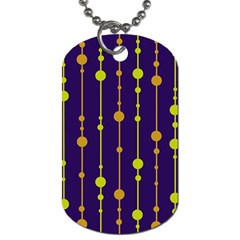 Deep Blue, Orange And Yellow Pattern Dog Tag (one Side) by Valentinaart