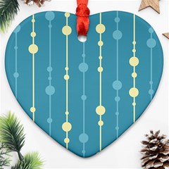 Blue Pattern Heart Ornament (2 Sides)