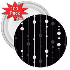 Black And White Pattern 3  Buttons (100 Pack)  by Valentinaart