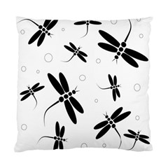 Black And White Dragonflies Standard Cushion Case (two Sides) by Valentinaart