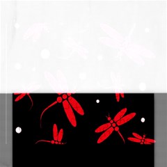 Red, Black And White Dragonflies Rectangular Jigsaw Puzzl