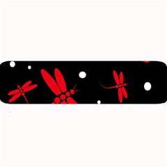 Red, Black And White Dragonflies Large Bar Mats