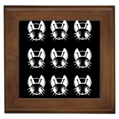 White And Black Fireflies  Framed Tiles by Valentinaart