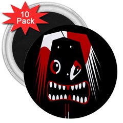 Zombie Face 3  Magnets (10 Pack) 