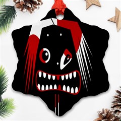 Zombie Face Snowflake Ornament (2-side) by Valentinaart