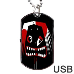 Zombie Face Dog Tag Usb Flash (two Sides)  by Valentinaart