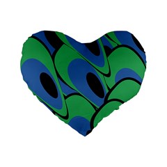 Peacock Pattern Standard 16  Premium Heart Shape Cushions