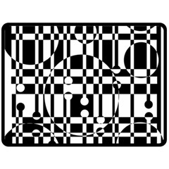 Black And White Pattern Fleece Blanket (large)  by Valentinaart