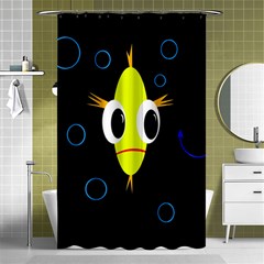 Yellow Fish Shower Curtain 48  X 72  (small)  by Valentinaart