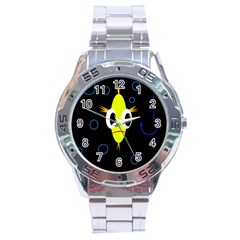 Yellow Fish Stainless Steel Analogue Watch