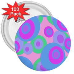 Pink Pattern 3  Buttons (100 Pack)  by Valentinaart