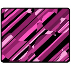 Magenta Pattern Fleece Blanket (medium)  by Valentinaart