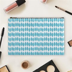 Blue Watercolour Leaf Pattern Cosmetic Bag (large)  by TanyaDraws