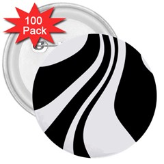 Black And White Pattern 3  Buttons (100 Pack)  by Valentinaart