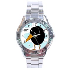 Black Raven Stainless Steel Analogue Watch by Valentinaart