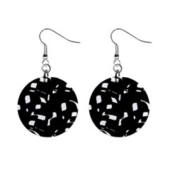 Black And White Pattern Mini Button Earrings