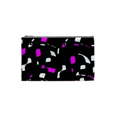 Magenta, Black And White Pattern Cosmetic Bag (small) 