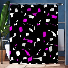 Magenta, Black And White Pattern Shower Curtain 60  X 72  (medium)  by Valentinaart