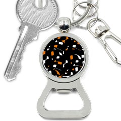 Orange, Black And White Pattern Bottle Opener Key Chains by Valentinaart