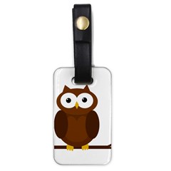 Cute Transparent Brown Owl Luggage Tags (one Side)  by Valentinaart