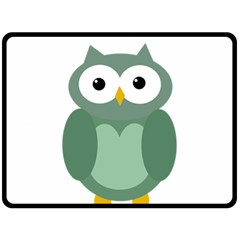 Green Cute Transparent Owl Double Sided Fleece Blanket (large) 