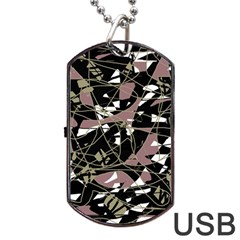 Artistic Abstract Pattern Dog Tag Usb Flash (one Side)