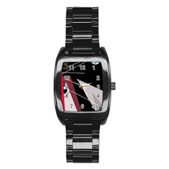 Artistic Abstraction Stainless Steel Barrel Watch by Valentinaart