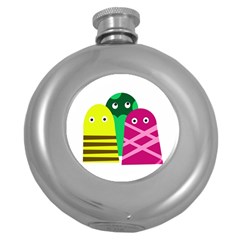 Three Mosters Round Hip Flask (5 Oz) by Valentinaart