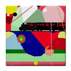 Abstract Train Tile Coasters by Valentinaart