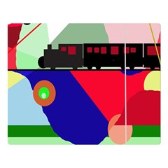 Abstract Train Double Sided Flano Blanket (large)  by Valentinaart