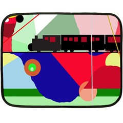 Abstract Train Fleece Blanket (mini) by Valentinaart