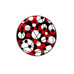 Red, Black And White Pattern Hat Clip Ball Marker (10 Pack) by Valentinaart