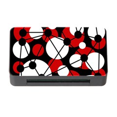 Red, Black And White Pattern Memory Card Reader With Cf by Valentinaart