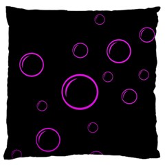 Purple Bubbles  Large Flano Cushion Case (one Side) by Valentinaart