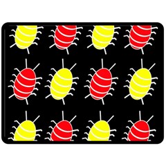 Red And Yellow Bugs Pattern Fleece Blanket (large) 