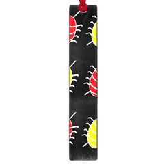 Red And Yellow Bugs Pattern Large Book Marks by Valentinaart