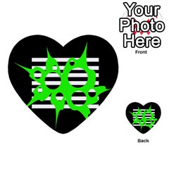 Green Abstract Design Multi-purpose Cards (heart)  by Valentinaart