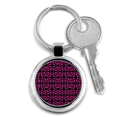 Dots Pattern Pink Key Chains (round)  by BrightVibesDesign