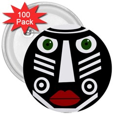 African Mask 3  Buttons (100 Pack)  by Valentinaart