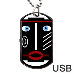 Decorative Mask Dog Tag Usb Flash (one Side)