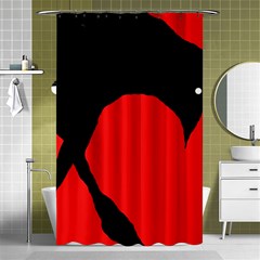 Black Raven Shower Curtain 48  X 72  (small)  by Valentinaart